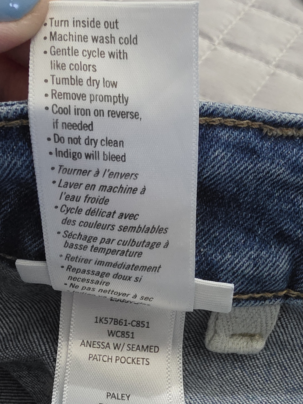 Paige Anessa Wide Leg Crop Jeans Front Patch Pockets High Rise Womens 28 - Picture 10 of 11